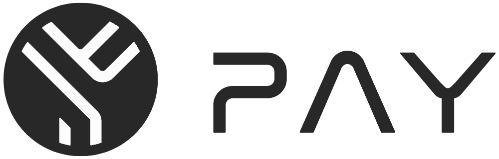 Dark gray 'PAY' logo with a stylized white 'Y' in a black circular emblem.